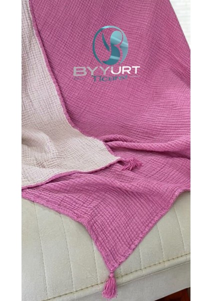 %100 Pamuk Müslin Tv Battaniyesi Fuşya 100X200 - Fusya fırsatları