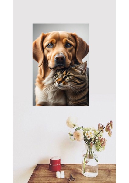Kedi Köpek Kanvas Tablo Ev Salon Mutfak Ofis Hediyelik Dekarasyon Süsü Ölçü Seçmeyi Unutmayınız :)