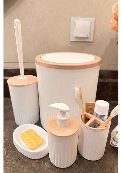 Şık 5'li Beyaz Banyo Seti, 6 Litre Hacim, Modern ve Elegant Tasarım modelleri