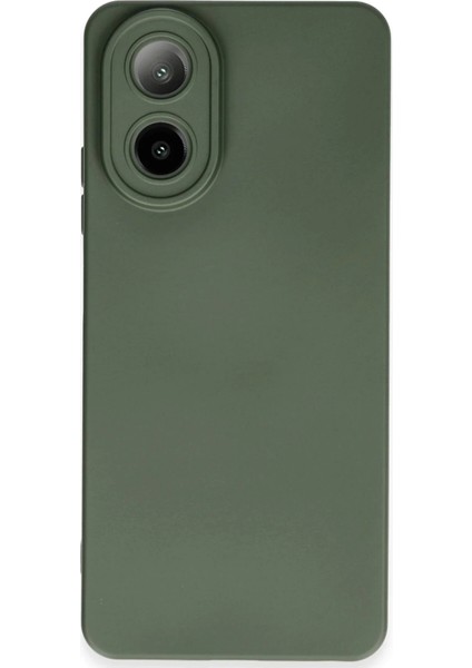 Oppo A38 Kılıf Nano Içi Kadife Silikon - Koyu Yeşil
