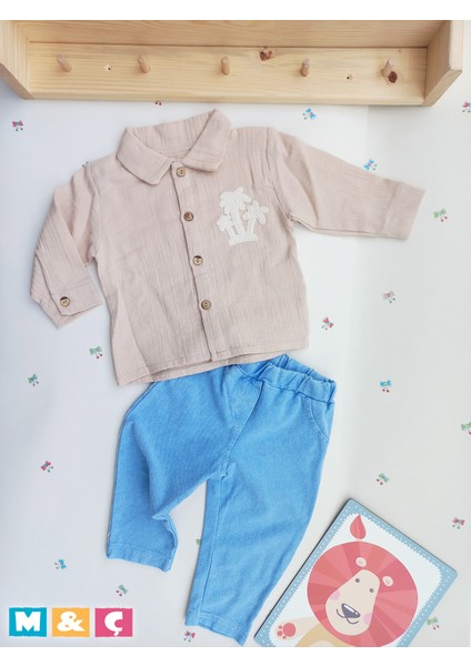 Erkek Bebek Çocuk Bayram ve Özel Günler Için Muslin Gömlel Pantolon 2li Alt Üst Takım fiyatları