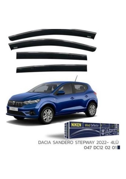 Cam Rüzgarlığı Dacıa Sandero Stepway 2022+ Kromlu Ön-Arka 4 Lü Niken 047DC120201