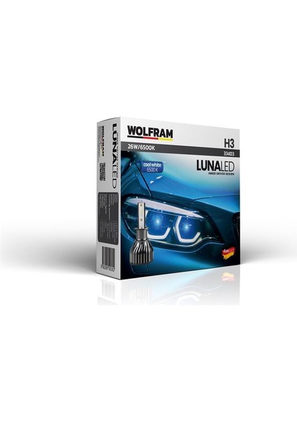 33403 - Ampul Luna Fanlı H3 LED Zenon 2.200 Lümen 12V 22W