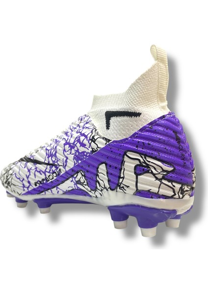 Yeni Model Çoraplı Krampon Beyaz Mor Desenli modelleri