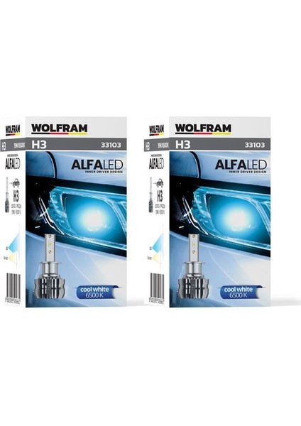 33103 - Ampul Alfa Fansız H3 LED Zenon 1.800 Lümen 12V 19W