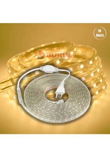 20 Metre Gün Işığı Hortum Şerit LED Dış Ortam Aydınlatma 220V Fişli SB-6539