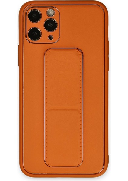Iphone 11 Pro Kılıf Coco Deri Standlı Kapak - Turuncu Arbkd