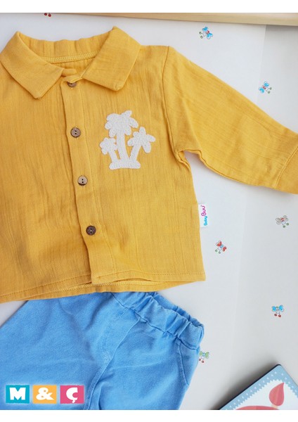 Erkek Bebek Çocuk Bayram ve Özel Günler Için Muslin Gömlel Pantolon 2li Alt Üst Takım modelleri