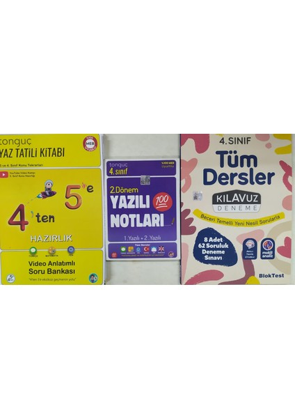 4'ten 5'e Hazırlık Kitabı+4.sınıf 2. Dönem Yazılı Notları+4.sınıf Tüm Dersler Deneme