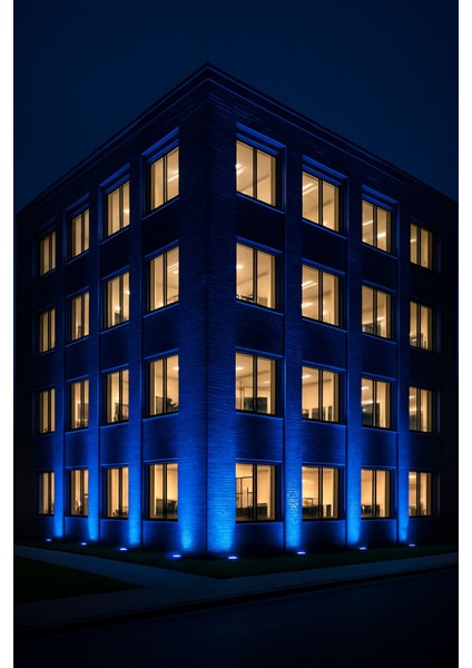 30CM 9W LED Wallwasher Mavi | Dış Cephe, Minare, Bahçe Aydınlatma | Iç-Dış Kullanım IP65 modelleri