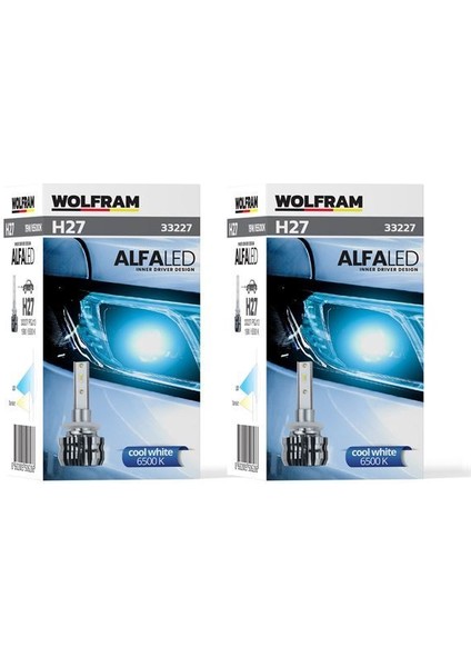 33227 - Ampul Alfa Fansız H27 LED Zenon 1.800 Lümen 12V 19W
