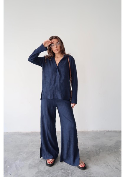 Kendinden Çizgili Gömlek Pantolon Takım fiyatları