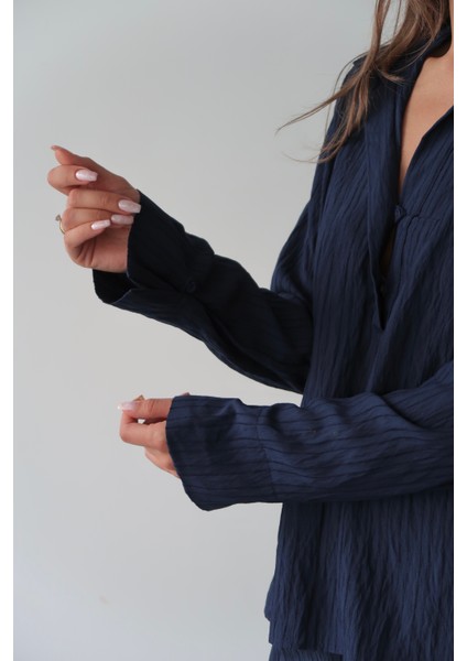 Kendinden Çizgili Gömlek Pantolon Takım fırsatları