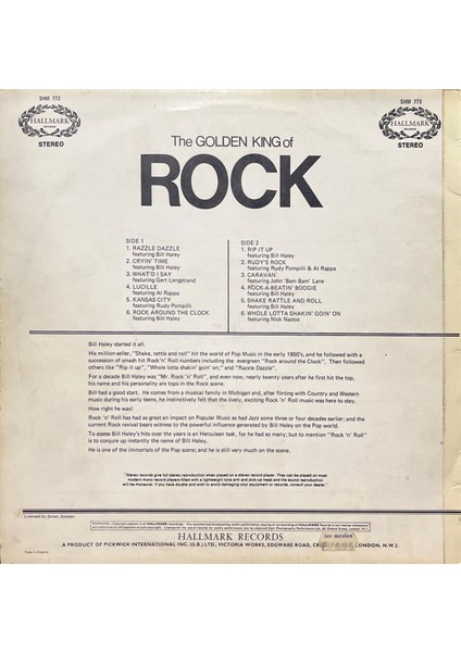 Bill Haley And The Comets The Golden King Of Rock Lp Plak fiyatları