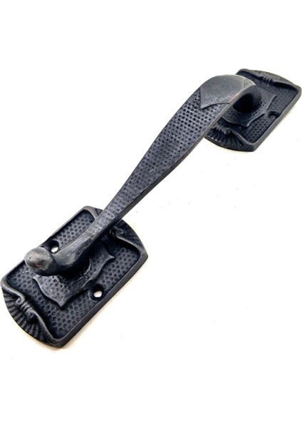 Antika Tarz Dekoratif Pirinç Ayak Tip Büyük Kapı Çekme Kolu - 220X50MM, Oksit