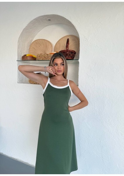 Ince Askılı Modal Kumaş Kadın Midi Elbise fiyatları