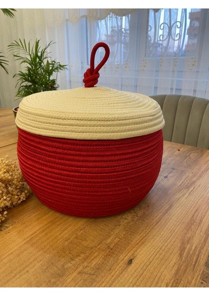 Kırmızı Hasır Sepet, Mutfak ve Meyve Organizeri, Dayanıklı ve Şık Tasarım fırsatları