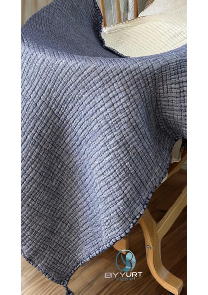 %100 Pamuk Müslin Bebek Indigo Mavi 100X120 - Indigo Mavi fırsatları