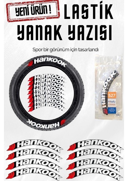 Lastik Yanak Yazısı Hankook Beyaz 3D + Yapışkan - Lnsmoto