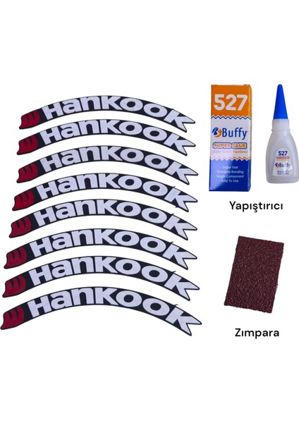 Lastik Yanak Yazısı Hankook Beyaz 3D + Yapışkan - Lnsmoto fiyatları