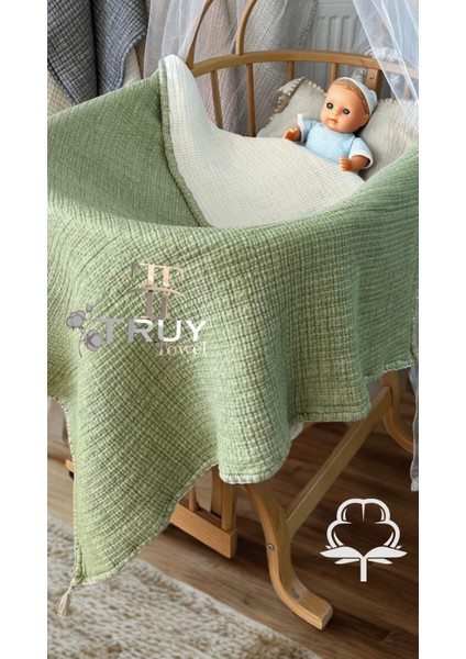 %100 Pamuk Müslin Bebek Yorgan Çağla Yeşili 100X120 - Çağla Yeşili fiyatları