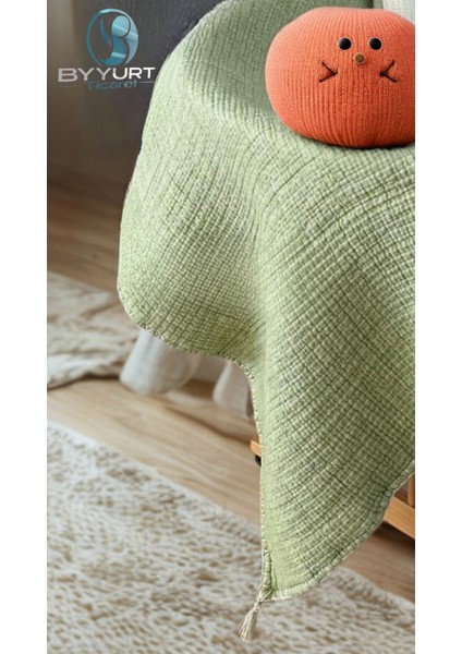 %100 Pamuk Müslin Bebek Yorgan Çağla Yeşili 100X120 - Çağla Yeşili modelleri