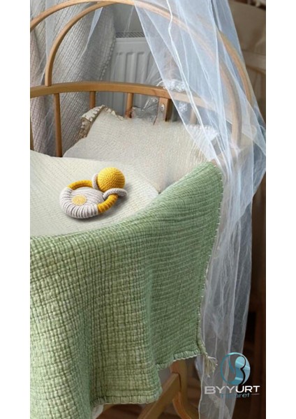 %100 Pamuk Müslin Bebek Yorgan Çağla Yeşili 100X120 - Çağla Yeşili indirimleri