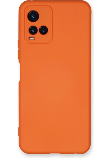 Vivo Y21S Kılıf Nano Içi Kadife Silikon - Turuncu Arbkd