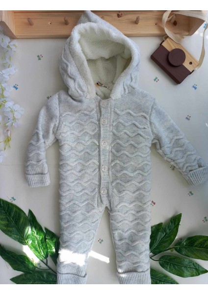 M.ç Family Store Welsoft Astarlı Triko Kışlık Bebek Tulum Unisex Kürlü Kız Erkek Kalın Tulumü Kpeluş Dolgulu Erek-Kız