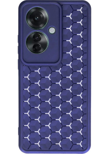 Oppo Reno 11F Kılıf Petek Silikon Kapak - Lacivert