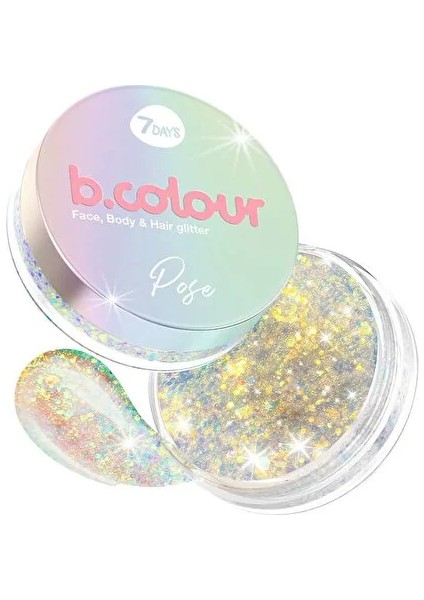 B.colour Glitter - Yüz, Vücut ve Saç, 01 Pose - 25 gr