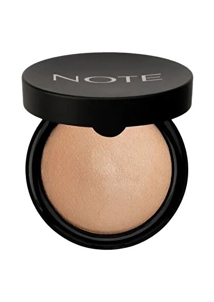 Note Baked Powder Işıltılı Bitişli Highlighter Toz Yüz Pudrası - 06 Gold Bronze - 1 Adet
