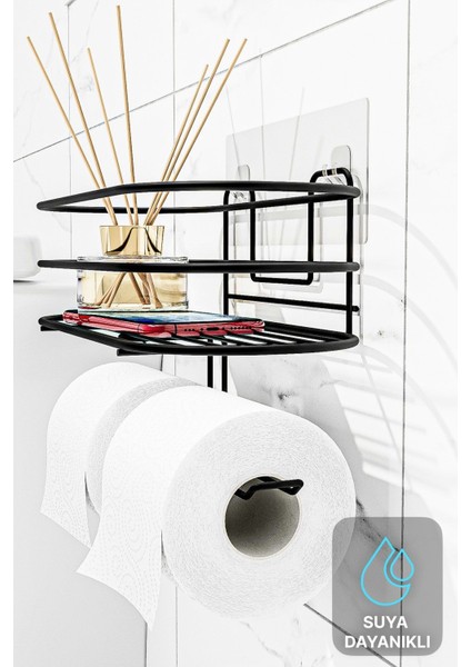 Siyah Yapışkanlı Tuvalet Kağıdı Düzenleyici, Banyo Organizeri modelleri