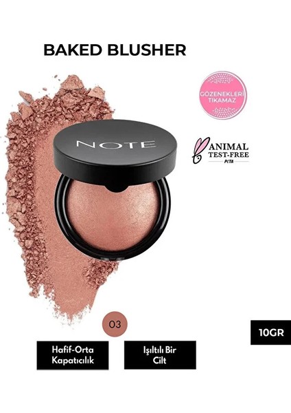 Note Baked Allık Işıltılı Highlighter - 03 Oriental Pink - 10 gr