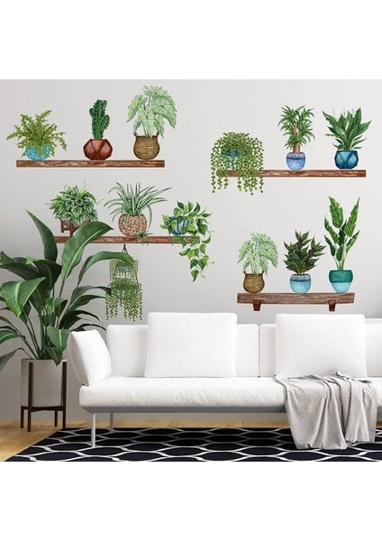 Tropikal Bitkiler Duvar Stickerı Model B