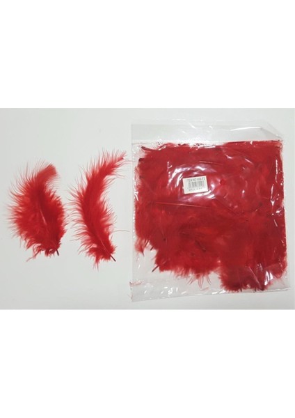 Kırmızı Kuş Tüyü 100 Adet Süsleme Malzemesi, Parti ve Dekorasyon Malzemesi