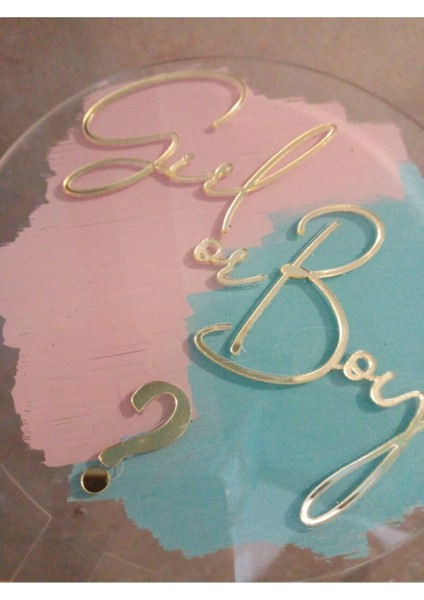 Cinsiyet Temalı Pleksi Pasta Süsü, Renkli ve Şık Parti Dekoru modelleri