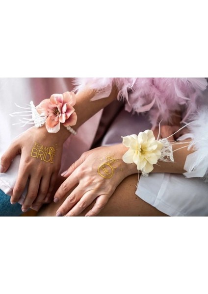 Altın Renkli Geçici Dövme 10'lu Set, Bekarlığa Veda Partisi Için Şık ve Eğlenceli fırsatları