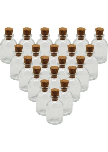 Turuncu Cam Şişe 25CC, Mantar Tıpalı, 30 Adet, Sağlıklı ve Şık Tasarım