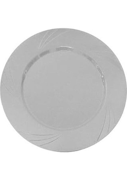 6 Adet Çok Renkli Gümüş Kristal Mika Tabak Seti, Şık ve Zarif Sofralar Için Ideal