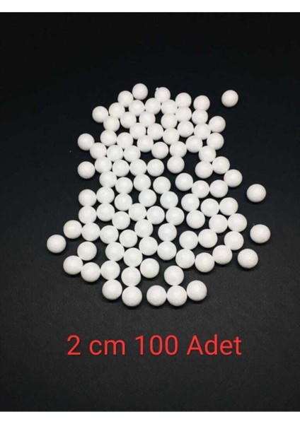 Beyaz Strafor Top 2 cm Çapında 100 Adet Paket