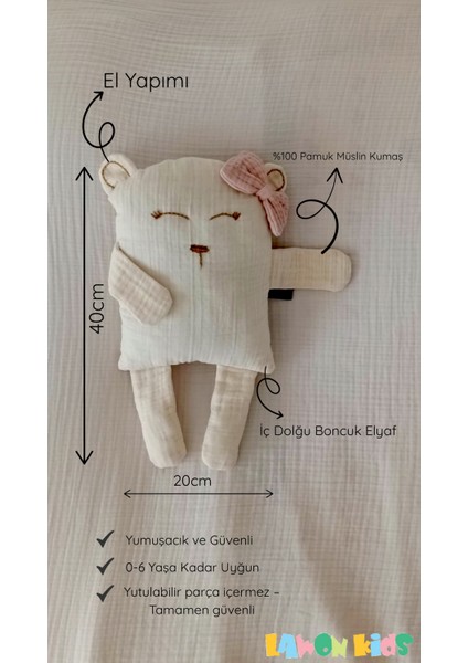 Çocuk Bebek Müslin Uyku Arkadaşı – Mimi Ayıcık El Yapımı Büyük Yastık fiyatları