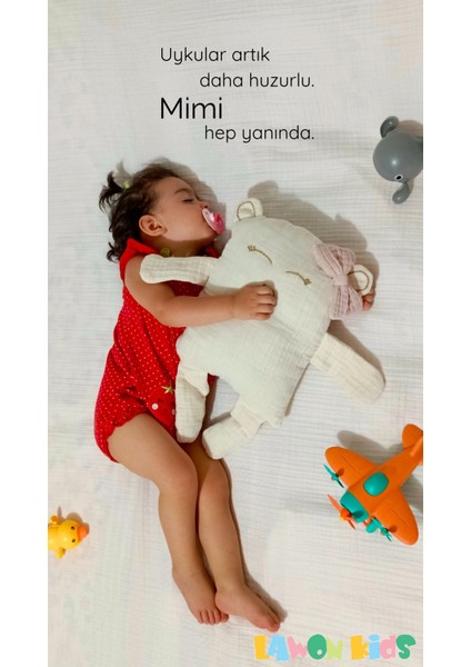 Çocuk Bebek Müslin Uyku Arkadaşı – Mimi Ayıcık El Yapımı Büyük Yastık modelleri