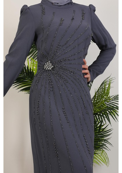 Elçin Taşlı Elbise Gri fırsatları