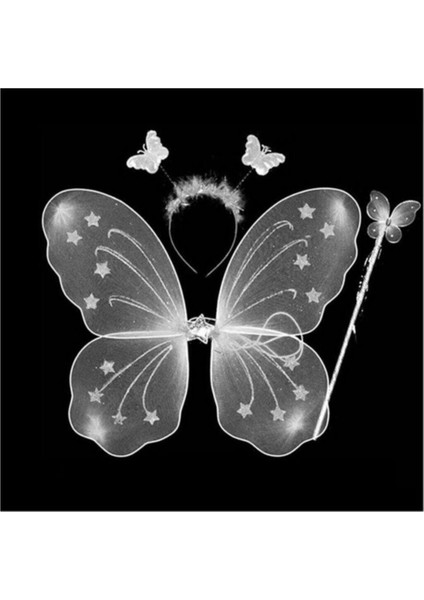 Beyaz Kelebek Kanat Seti, Zarif ve Şık Tasarım, Çocuklar Için Rüya Gibi
