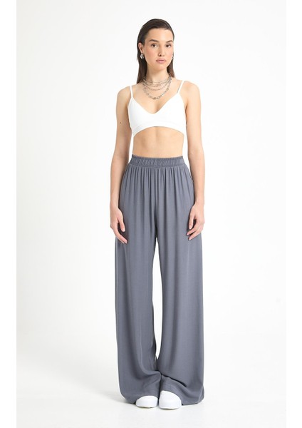 Antrasit Tensel Kumaş Pantolon Kimono Alt/üst Takım 29199 fırsatları