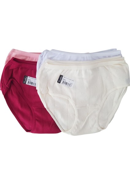 0854 Kız Çocuk Jakarlı Bato-Slip-Külot - 12'li Kombin