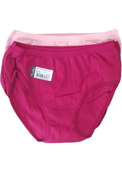 0854 Kız Çocuk Jakarlı Bato-Slip-Külot - 12'li Kombin fiyatları