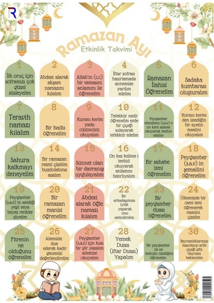 Renkli Ramazan Etkinlik Takvimi, Keyifli ve Renkli Kutlama Planları Için Ideal