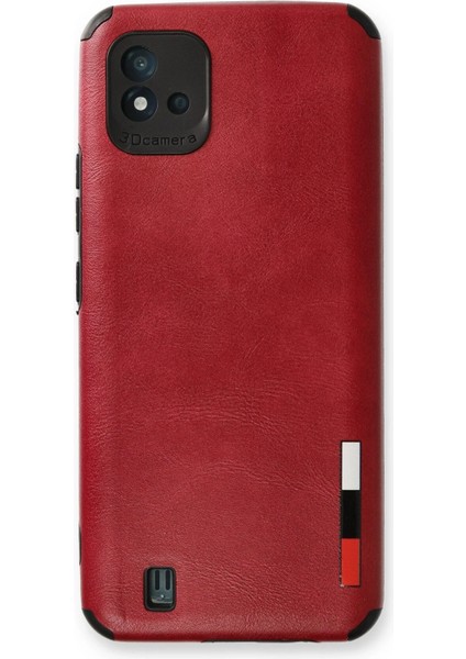 Realme C11 2021 Kılıf Loop Deri Silikon - Kırmızı Arbkd